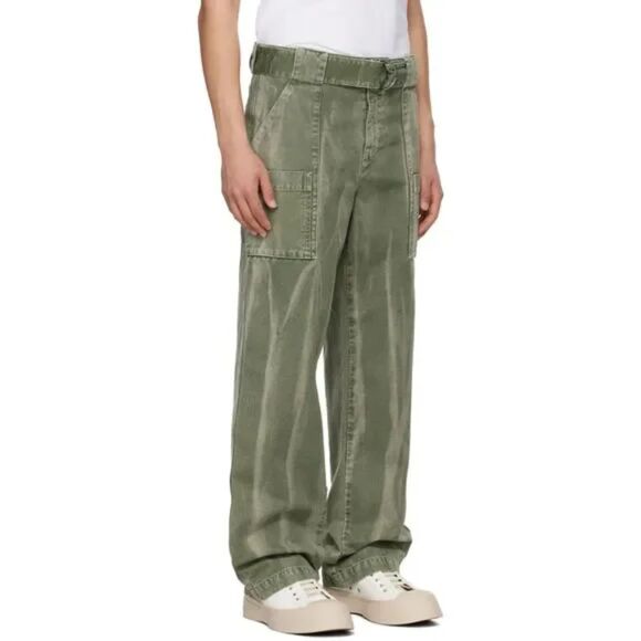 JW ANDERSON Jeans Mens Large Green Wide Leg Cargo Trouser $690 - Picture 1 of 12